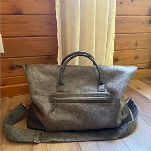 Gray Leather Bag weekender duffel bag